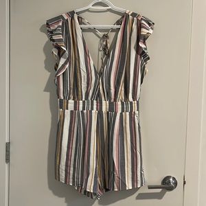 Saltwater Luxe Vertical Striped Romper Shorts